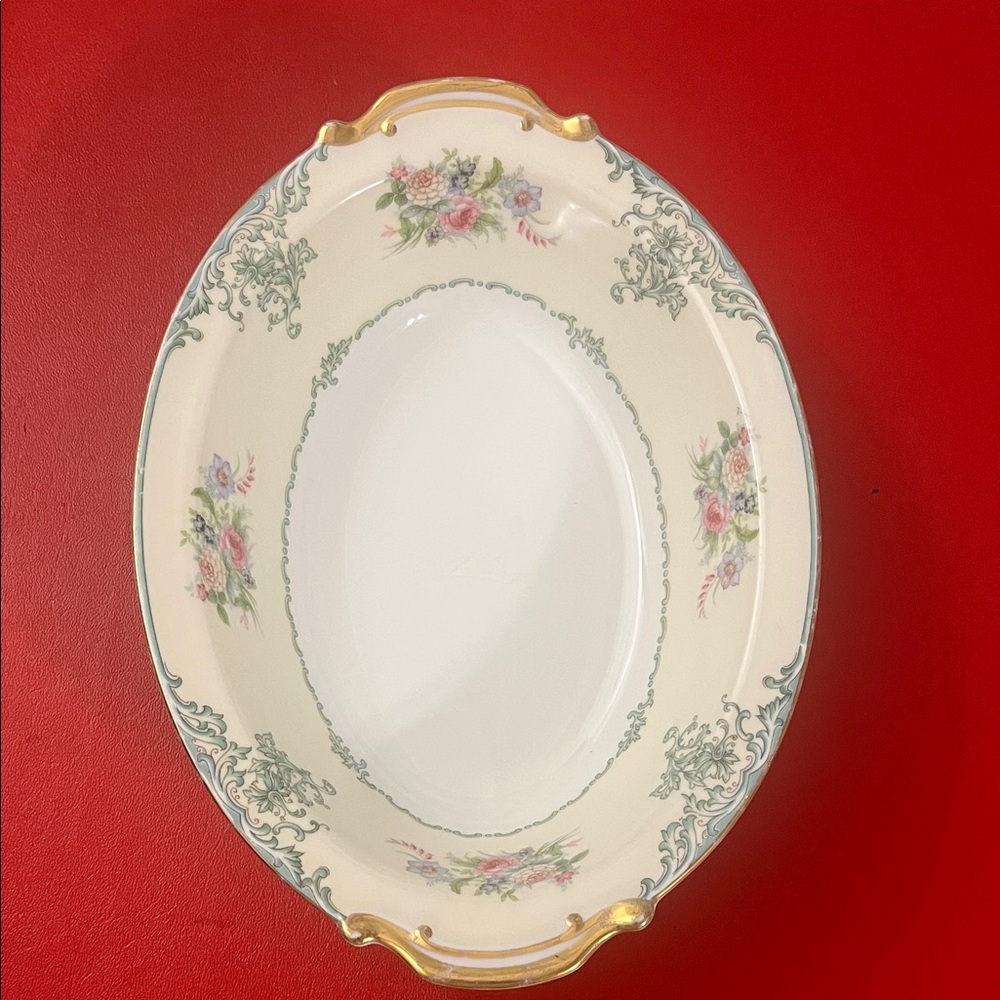 Vintage M Noritake China Glendon Oval Serving Bowl Floral 1960s.